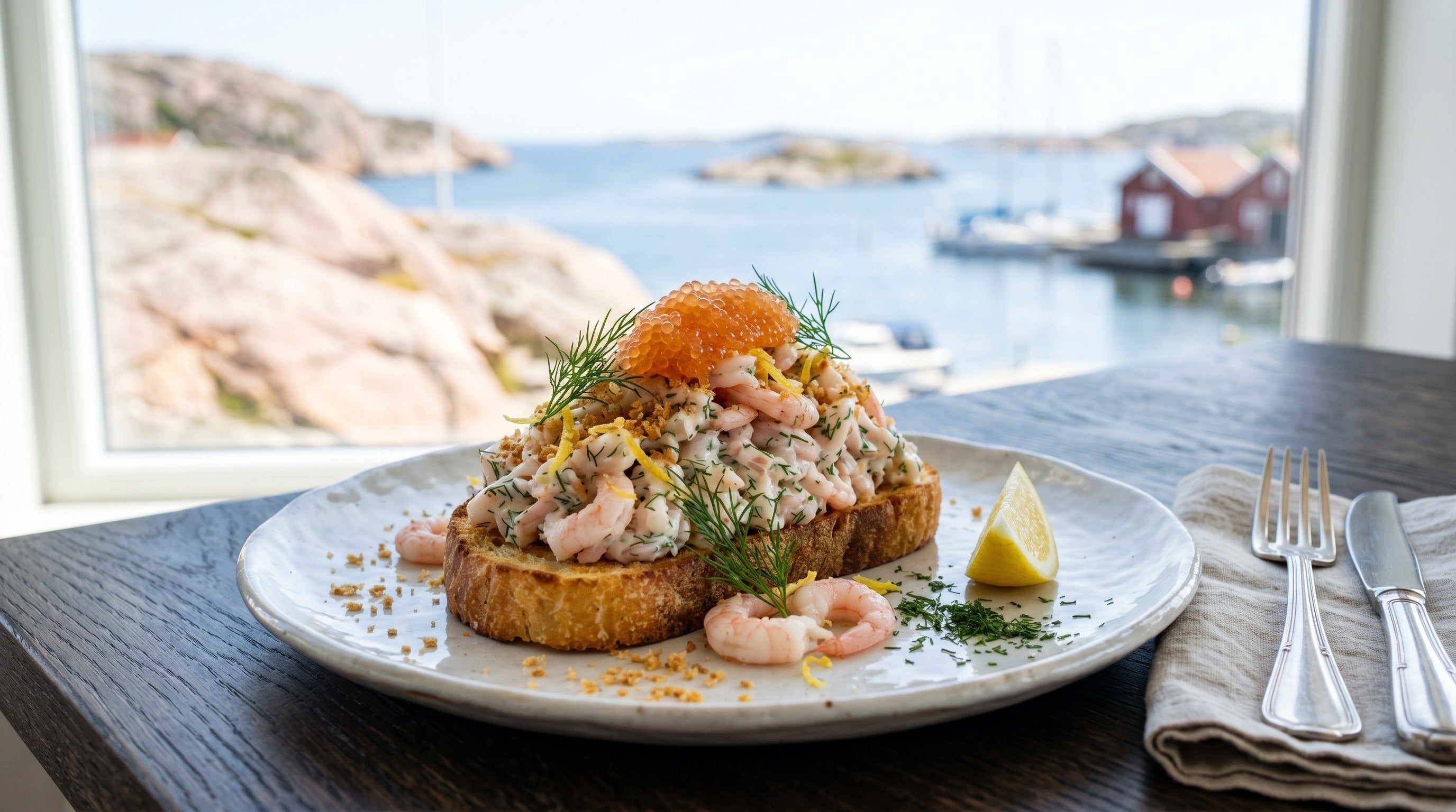 Authentic Swedish Toast Skagen with shrimp, dill and röd lök on toasted bread – classic Nordic starter | Swedish Cravings