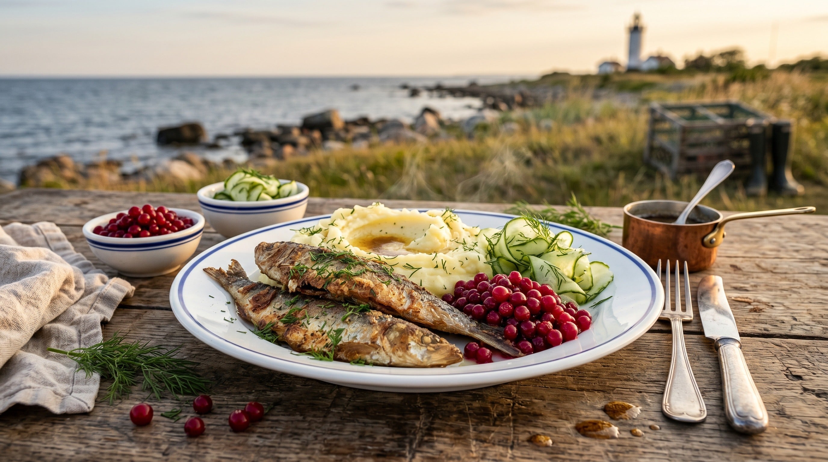 Authentic Swedish Stekt Strömming (pan-fried Baltic herring) served with creamy potatismos (mashed potatoes) – classic Nordic comfort dish | Swedish Cravings