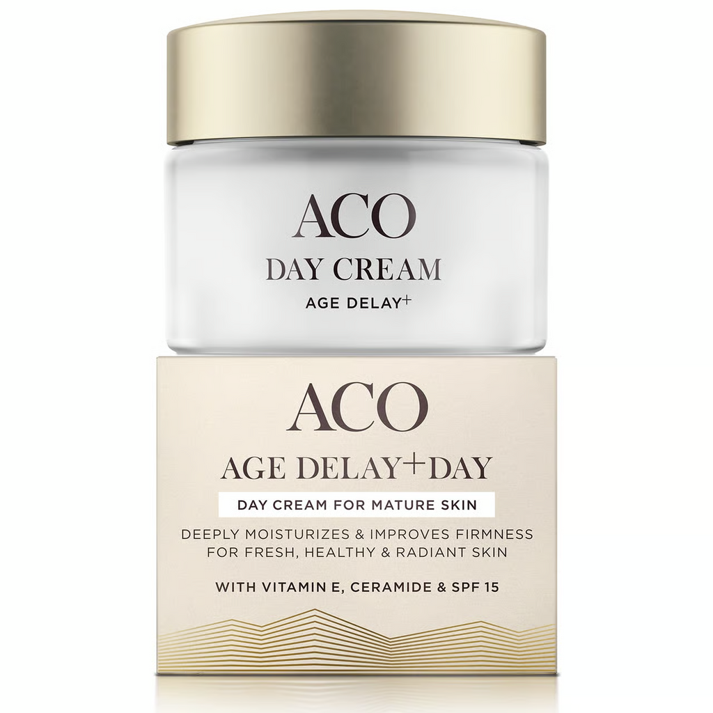 3 × ACO Face Age Delay+ Day Cream 50ml (1.69 fl oz) – Anti-Ageing Daily Moisturizer for Mature Skin