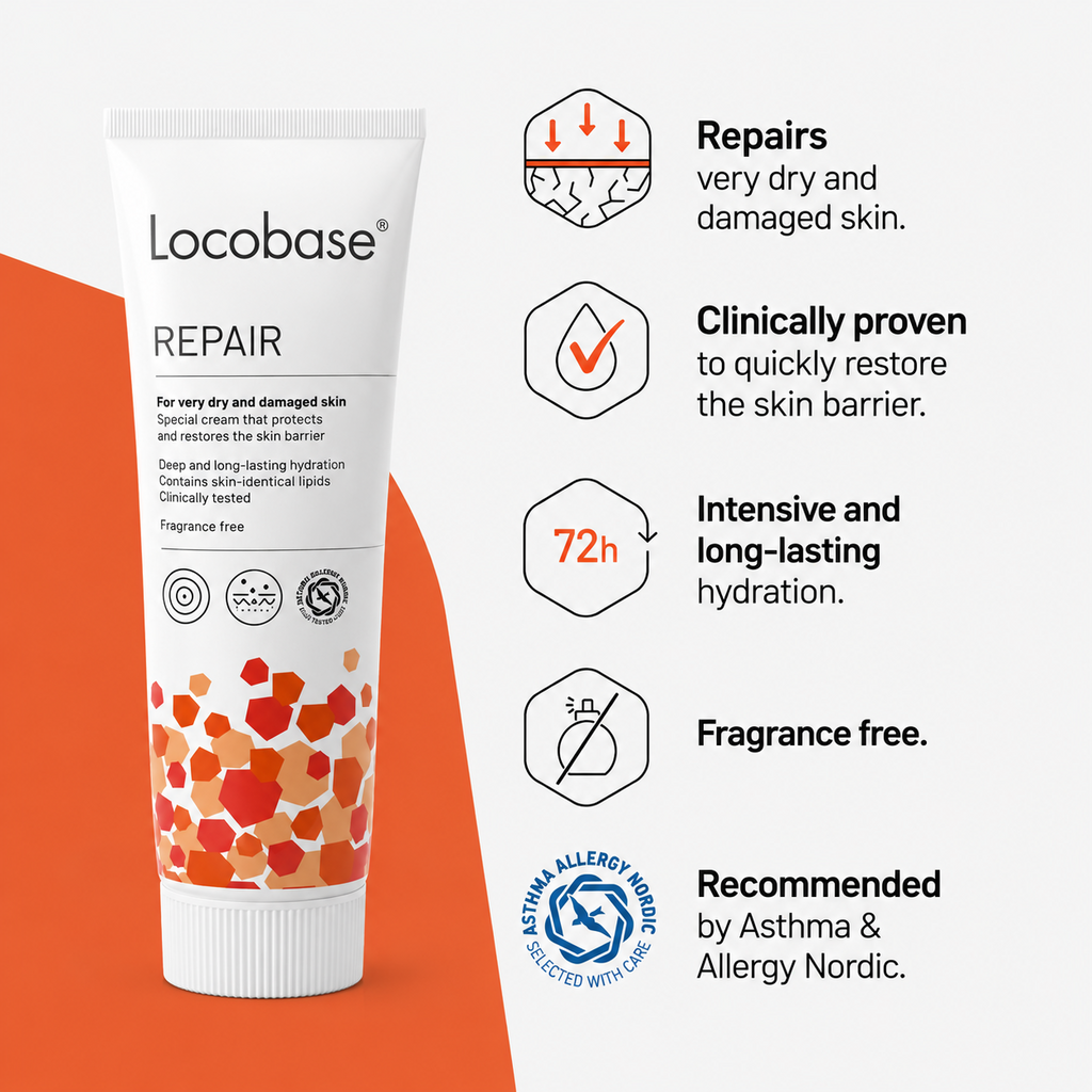 4 × Locobase Repair Cream 100g (3.53 oz) – Intensive Moisturizing Cream for Very Dry & Sensitive Skin