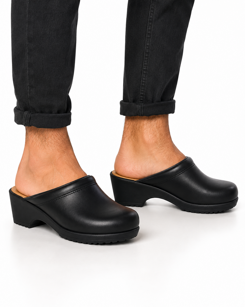 Vollsjö Luxury Leather Soft Clogs – Genuine Leather Comfort Slippers with Cushioned Footbed | Made in Sweden