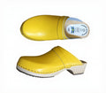Original Yellow Swedish Wooden Clogs – Handmade in Sweden | Genuine Yellow Leather & Alder Wood