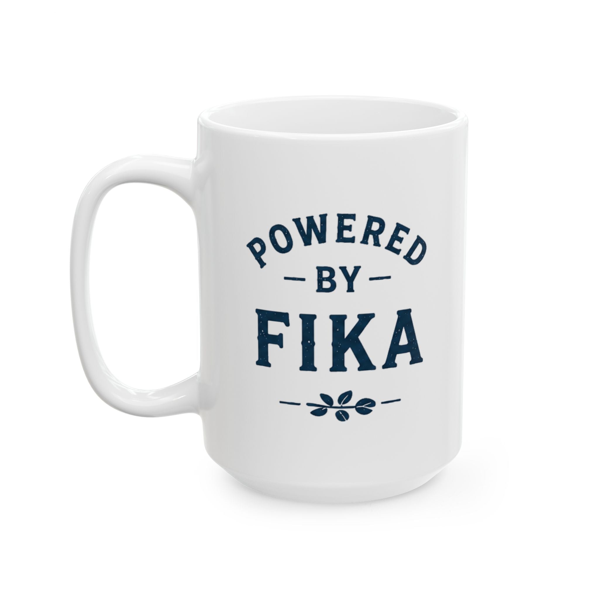 Powered by Fika™ Ceramic Coffee Mug – Premium Swedish Coffee Mug for Everyday Fika
