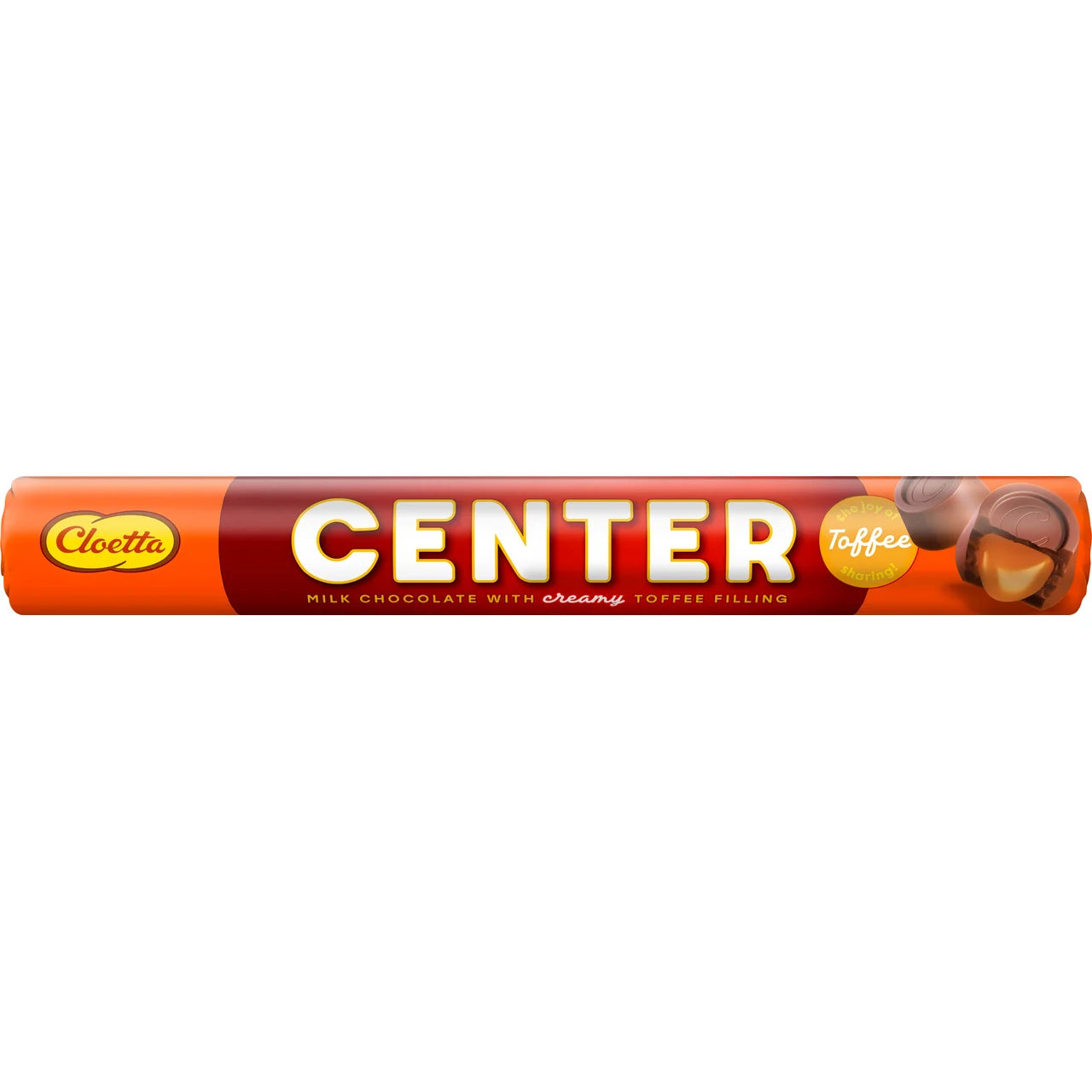 2 x Cloetta Center Original Chocolate Roll 78g (2.75 oz) – Swedish Milk Chocolate with Soft Caramel Filling