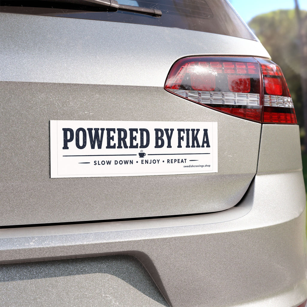 Powered by Fika™ Car Magnet – Premium Scandinavian Lifestyle Car Magnet