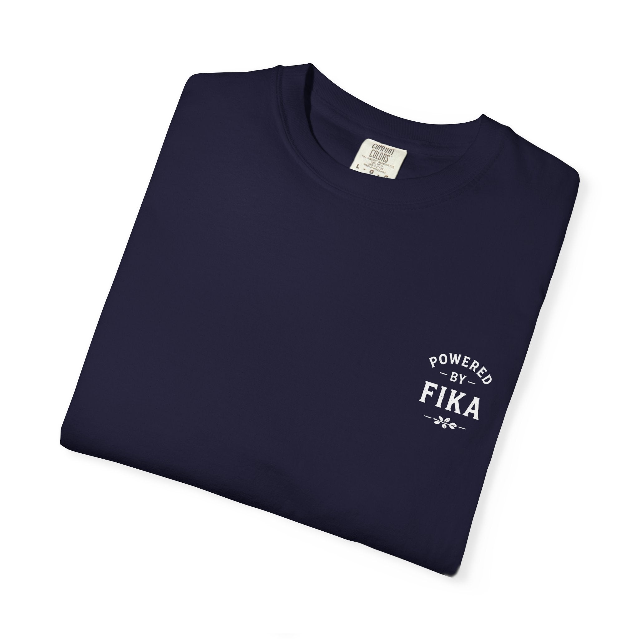 Powered by Fika™ – Slow Down • Enjoy • Repeat - Unisex T-shirt