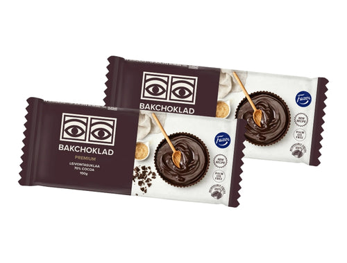 2 × Fazer Ögon 70% Premium Baking Chocolate 100g – Dark Baking Chocolate Bars