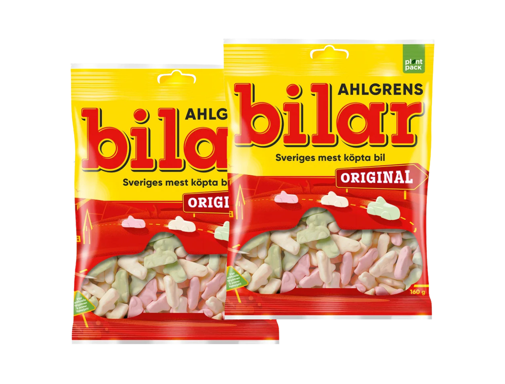 2 x Ahlgrens Bilar Original 160g – Classic Swedish Soft Foam Candy Cars, 320g total, fruity chewy car-shaped sweets, Sweden's best-selling candy
