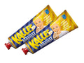 2 x Kalles Randiga Ägg 285g tubes – Swedish mild-smoked kaviar, cream cheese and egg spread with yellow and blue striped packaging, made in Sweden
