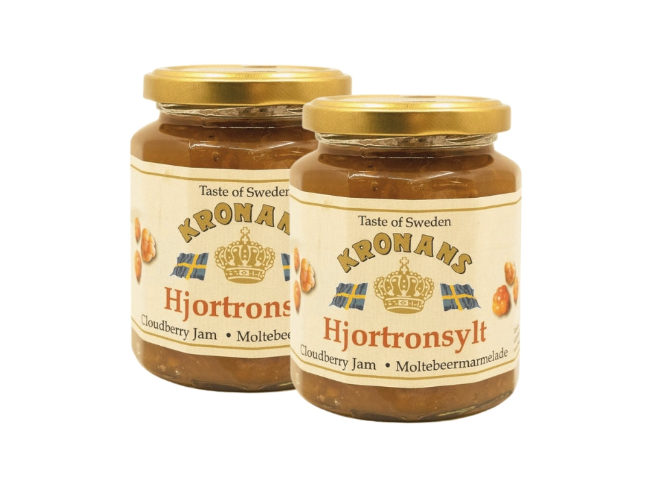 2 x Kronans Hjortronsylt 300g – Swedish Cloudberry Jam with 50% Cloudberries, 600g (21.2 oz)