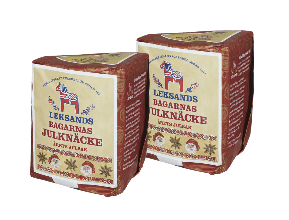 2 x Leksands Bagarnas Julknäcke 200g Swedish wholegrain rye Christmas crispbread with aromatic star anise
