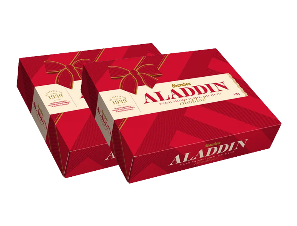 2 x Marabou Aladdin Chokladask 410g 14.5 oz Swedish Christmas chocolate boxes with 84 assorted pralines