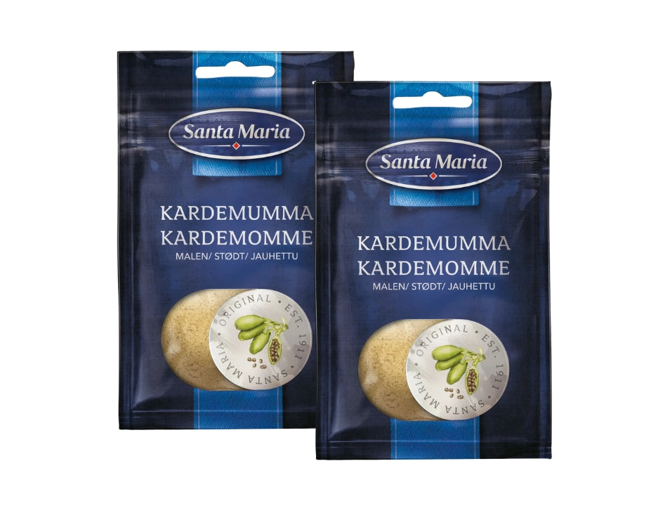 2 x Santa Maria Kardemumma Malen 18g – Ground Cardamom for Swedish Baking, 36g total, warm aromatic flavour for cardamom buns, cinnamon buns and semlor
