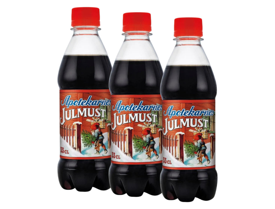 3 x Apotekarnes Julmust 33cl classic Swedish Christmas soft drink cans