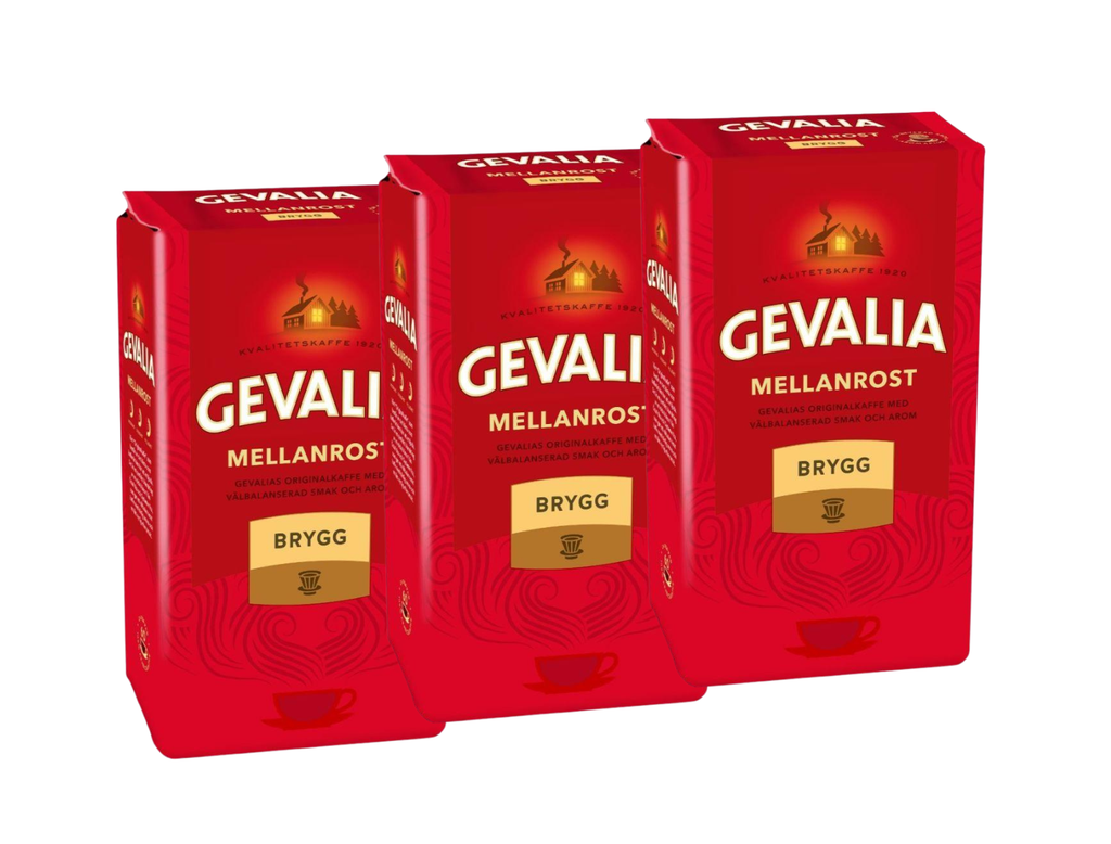 3 x Gevalia Mellanrost 450g – Swedish medium roast ground filter coffee, 100% Arabica
