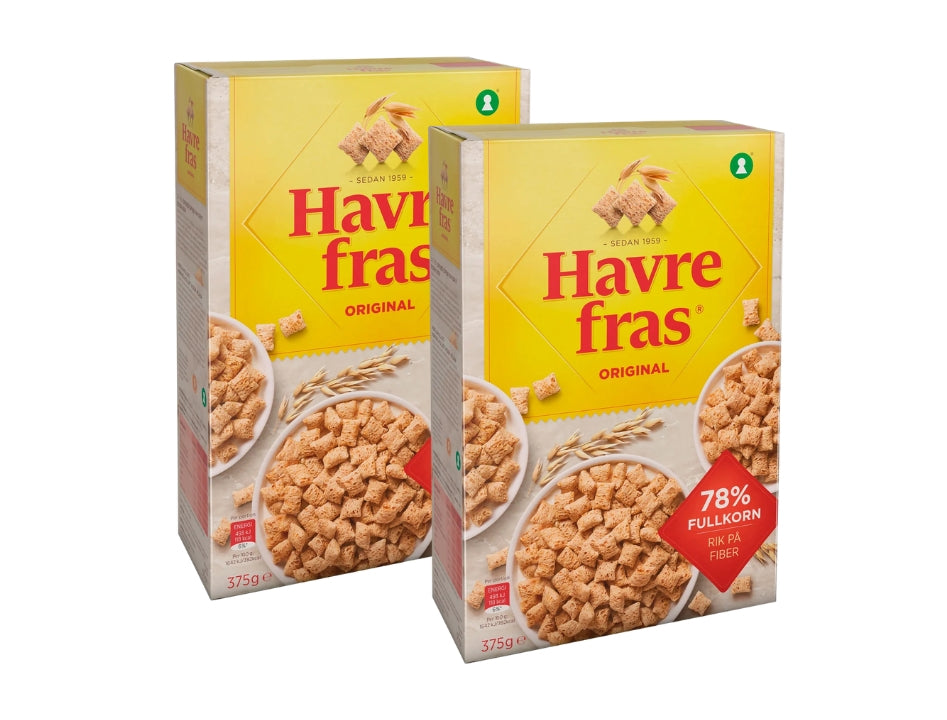 Havre Fras Original 2 × 375g (2 × 13.22 oz) – Authentic Swedish Whole Grain Oat Cereal