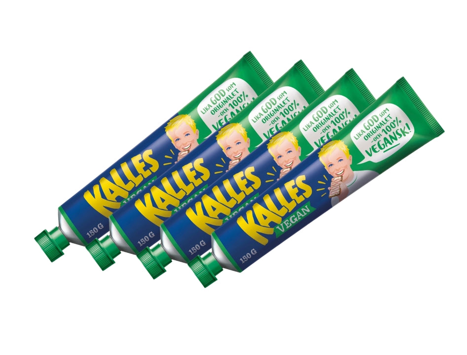 4 x Kalles Vegan 150g tubes – Swedish plant-based seaweed caviar spread, 100% vegan, rich in Omega-3, made in Sweden
