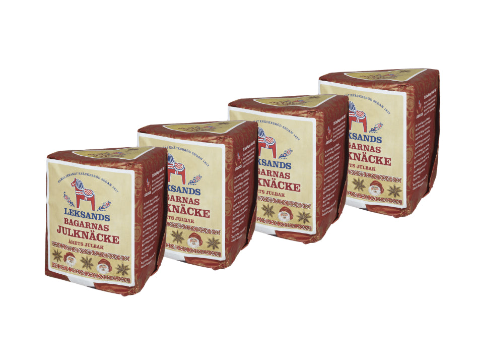 4 x Leksands Bagarnas Julknäcke 200g Swedish wholegrain rye Christmas crispbread with aromatic star anise