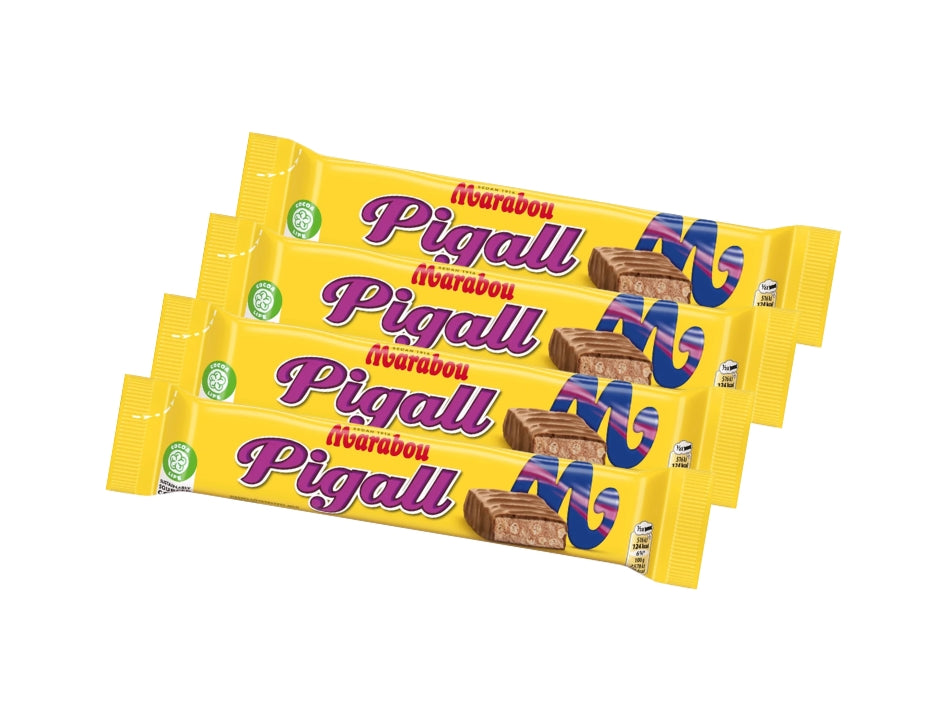 4 x Marabou Pigall Dubbel 40g – Swedish Milk Chocolate with Whipped Hazelnut Truffle and Crispy Rice, 160g (5.6 oz)
