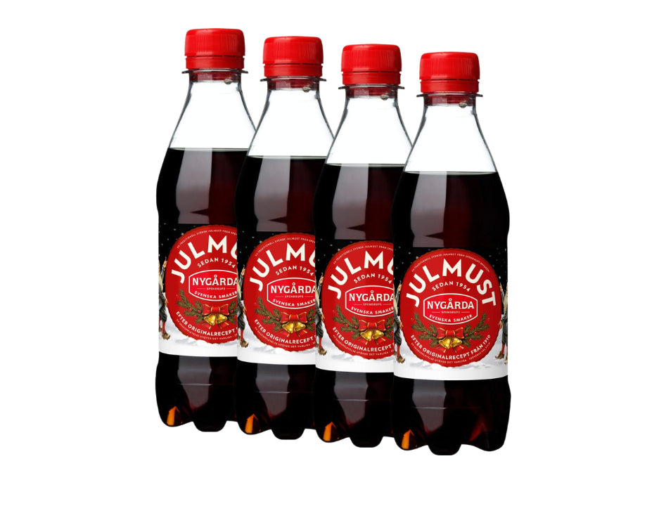 4 x Nygårda Julmust Original 33cl 330ml classic Swedish Christmas soft drinks with malt hops and festive spices