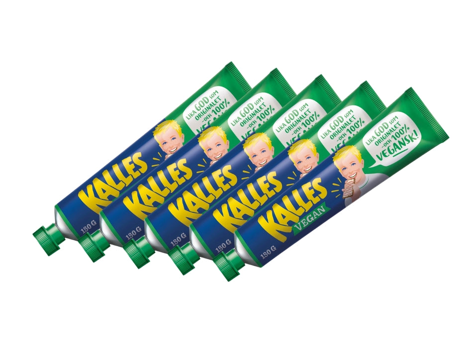 5 x Kalles Vegan 150g tubes – Swedish plant-based seaweed caviar spread, 100% vegan, rich in Omega-3, made in Sweden
