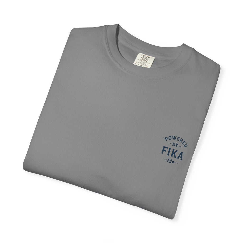 Powered by Fika™ – Slow Down • Enjoy • Repeat - Unisex T-shirt