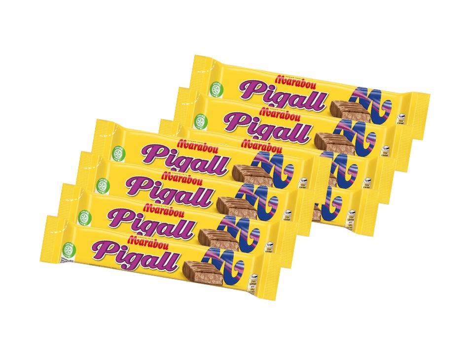 8 x Marabou Pigall Dubbel 40g – Swedish Milk Chocolate with Whipped Hazelnut Truffle and Crispy Rice, 320g (11.3 oz)