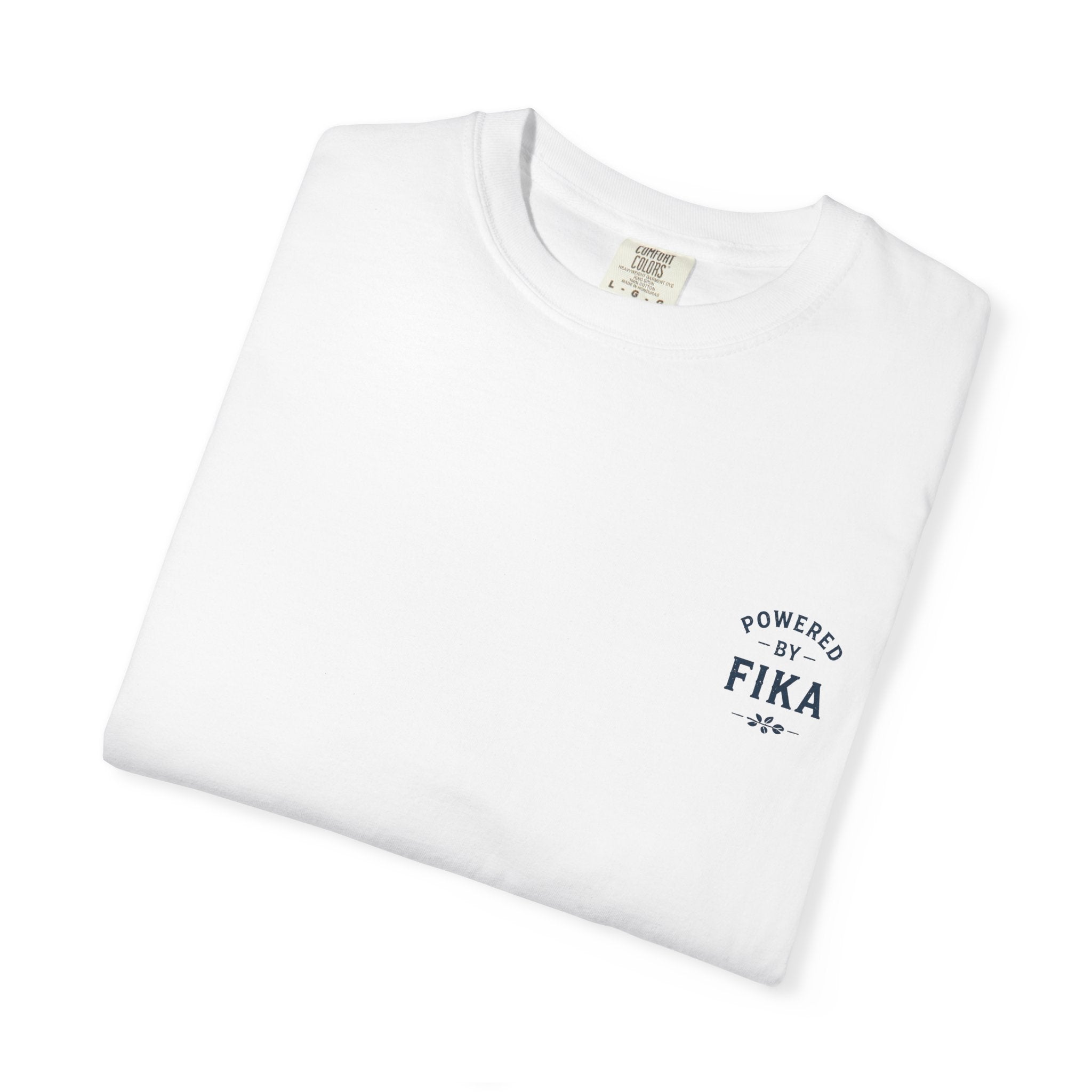 Powered by Fika™ – Slow Down • Enjoy • Repeat - Unisex T-shirt