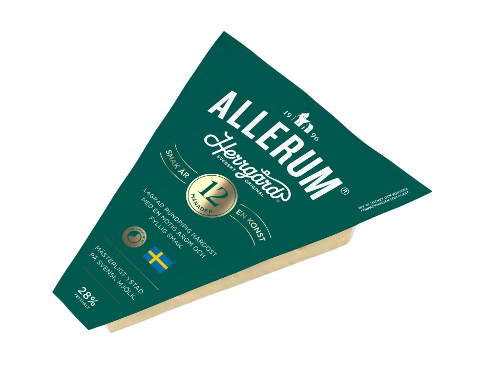Allerum Herrgård 12 mån 670g Swedish aged hard cheese made from Swedish milk