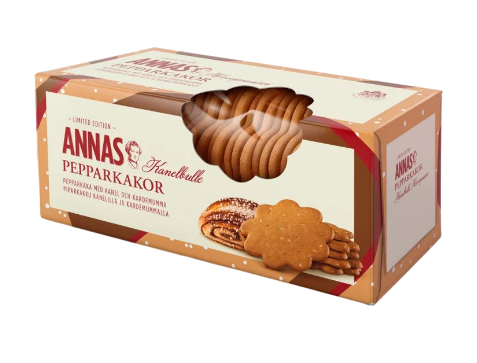 Annas Pepparkakor Kanelbulle 150g Swedish cinnamon bun flavored gingerbread cookies