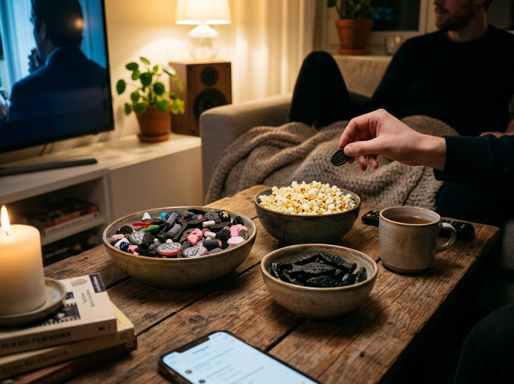 Authentic Swedish lakrits lösgodis with sweet, salty and salmiak licorice candy