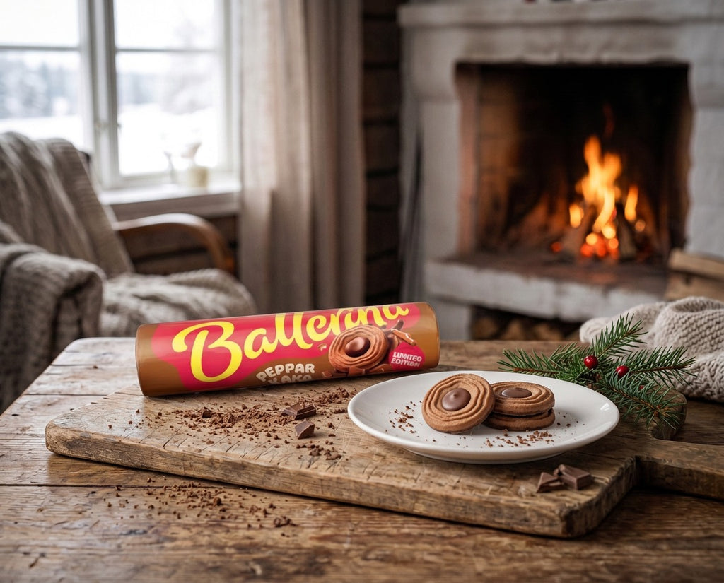 Ballerina Pepparkaka 205g Swedish gingerbread sandwich cookies with cinnamon ginger cloves and creamy cocoa filling