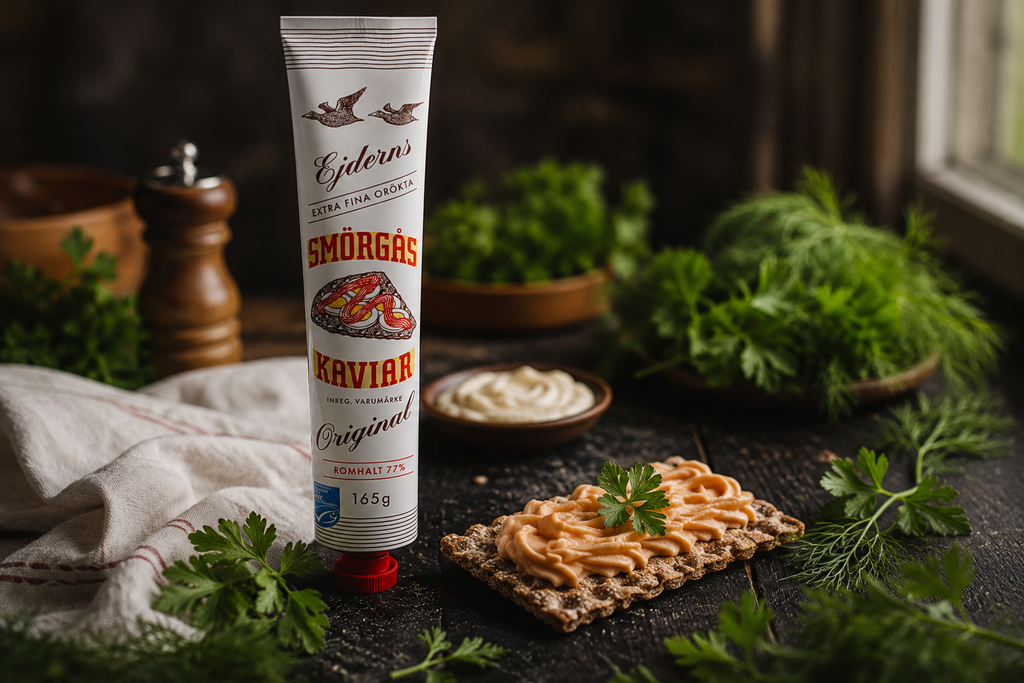 Ejderns Kaviar Orökt 2 × 165g (2 × 5.82 oz) – Authentic Swedish Unsmoked Creamed Cod Roe Spread