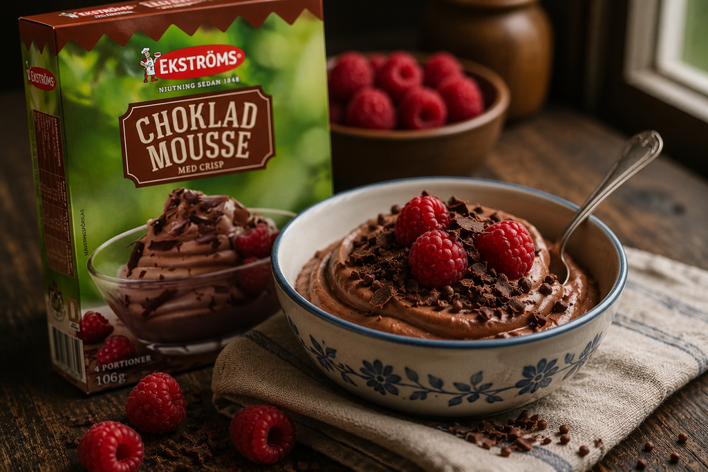 Ekströms Chokladmousse med Crisp 4 Portioner 106g (3.74 oz) – Authentic Swedish Chocolate Mousse Mix with Crisp
