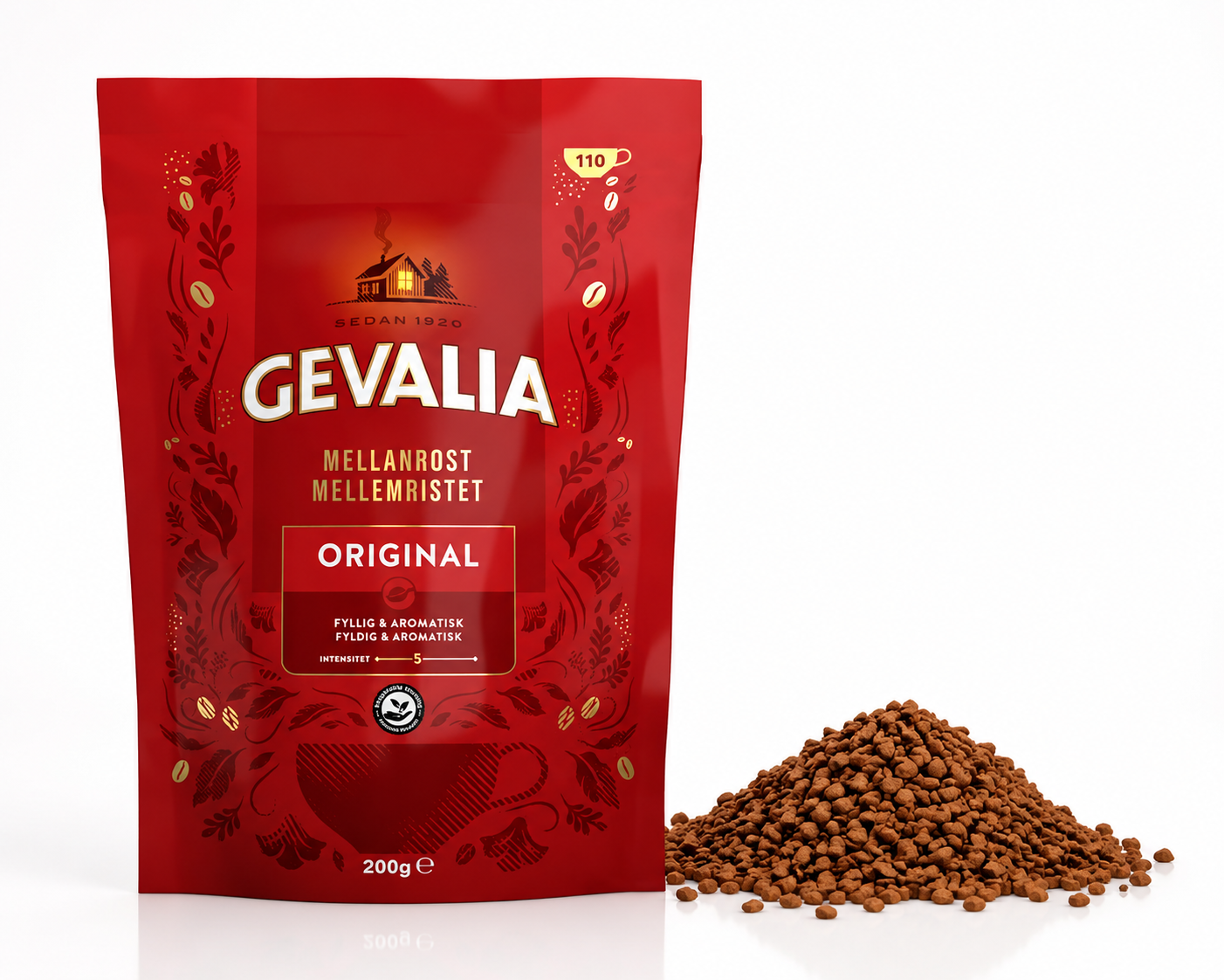 1 Pack of Gevalia Swedish Instant Coffee 200 g (7,05 oz), Mellanrost, Swedish coffee. Medium roast, snabbkaffe Gevalia, Fika Coffee, Sweden