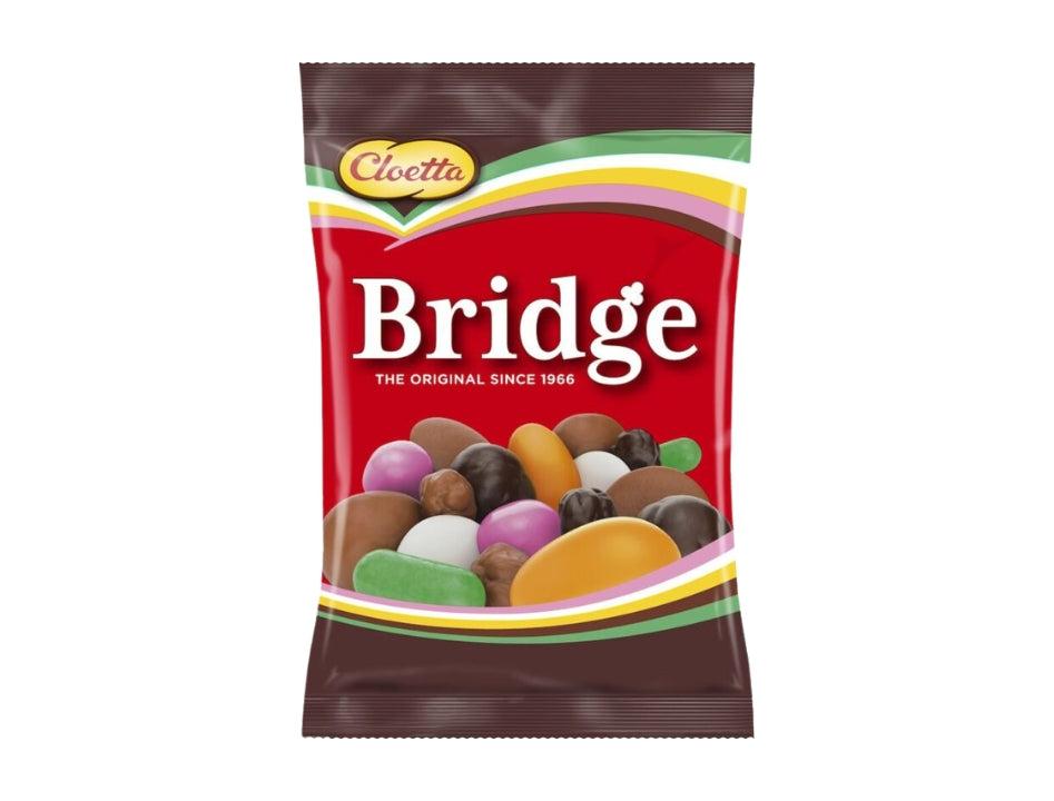 Cloetta Bridge Original 180g bag – classic Swedish mixed chocolate and candy assortment with nine varieties
