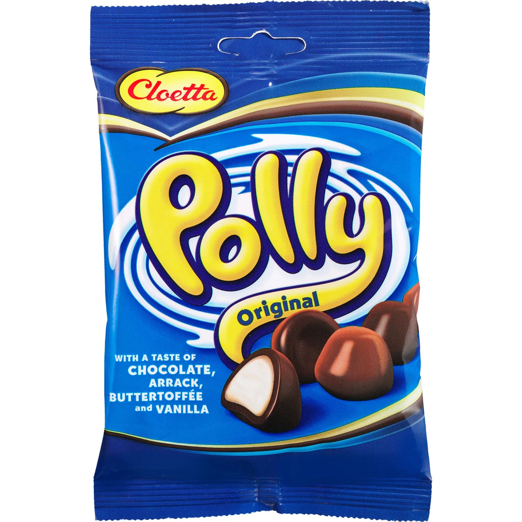 Cloetta Polly Original 130g – Swedish chocolate-covered foam candy with arrack, butter toffee and vanilla, included in the Swedish Candy Box Small

