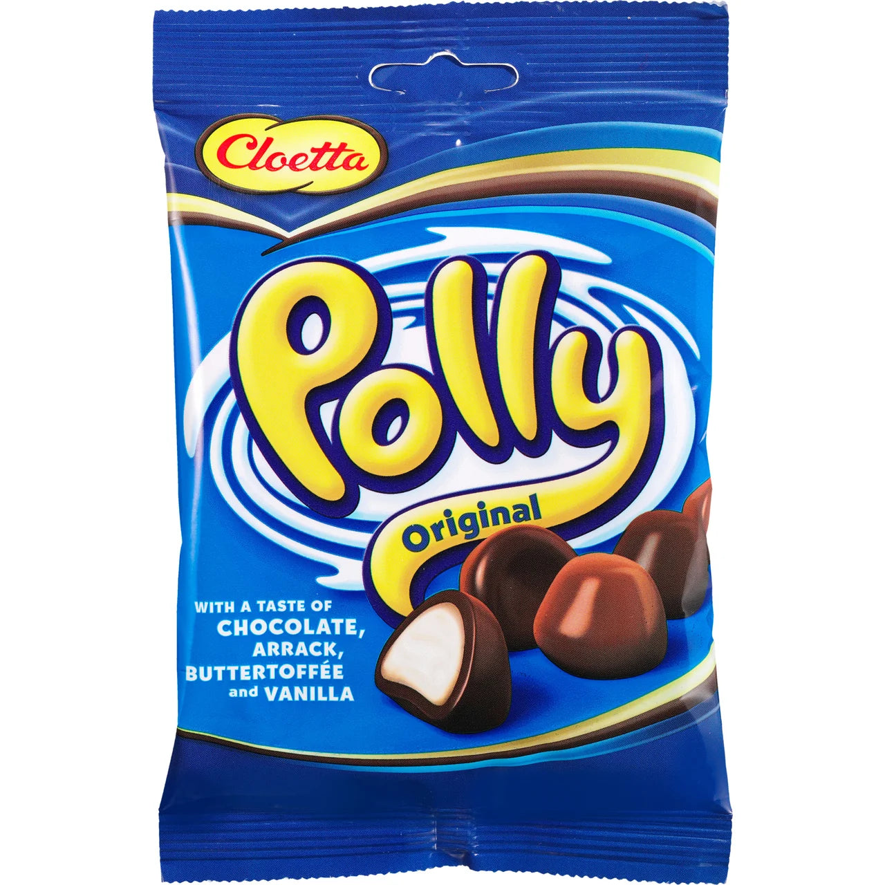 Cloetta Polly Original 130g – Swedish chocolate-covered foam candy with arrack, butter toffee and vanilla, included in the Swedish Candy Box Small
