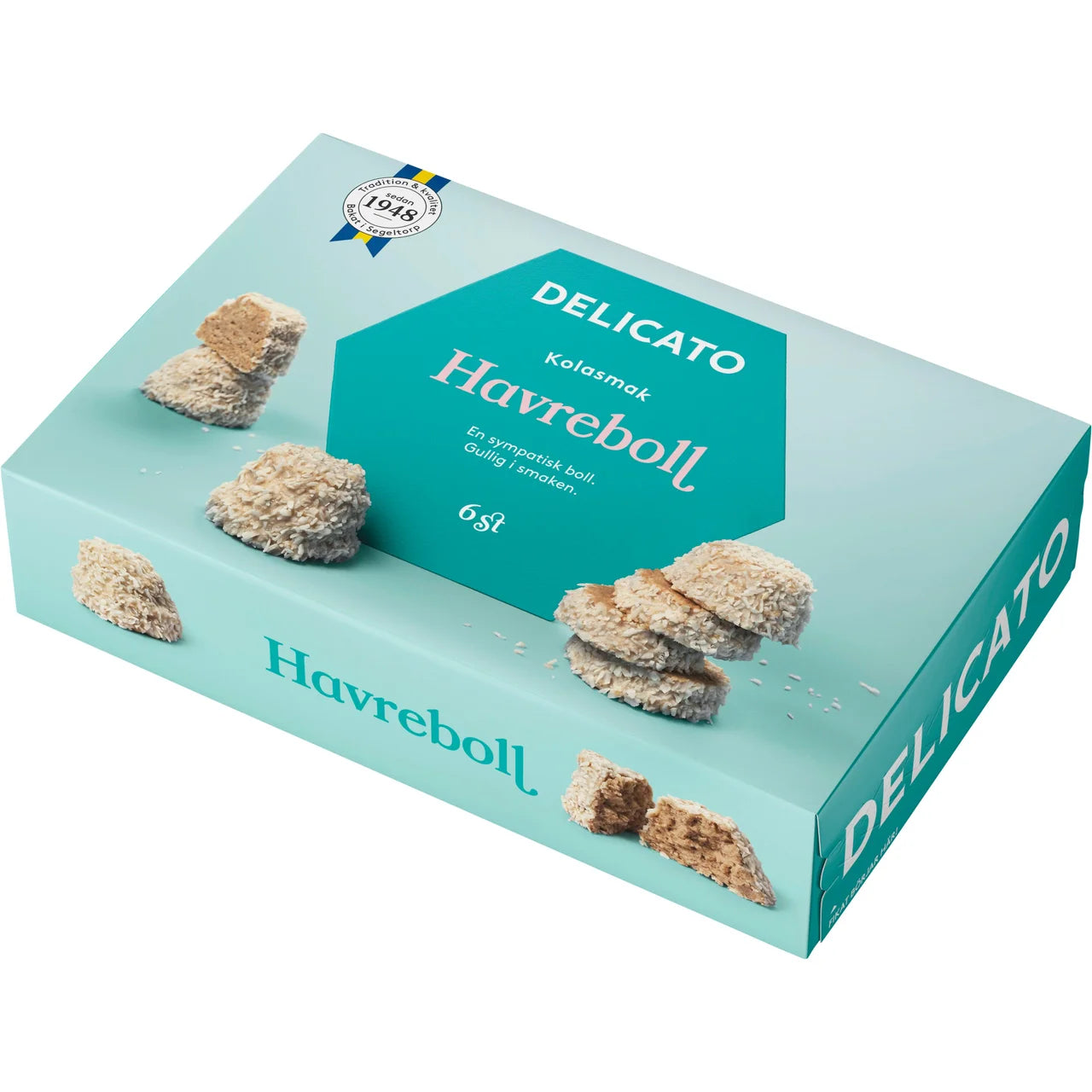 Delicato Havreboll Kolasmak 6-pack – Swedish oat balls with caramel flavor included in the Swedish Fika Box Large
