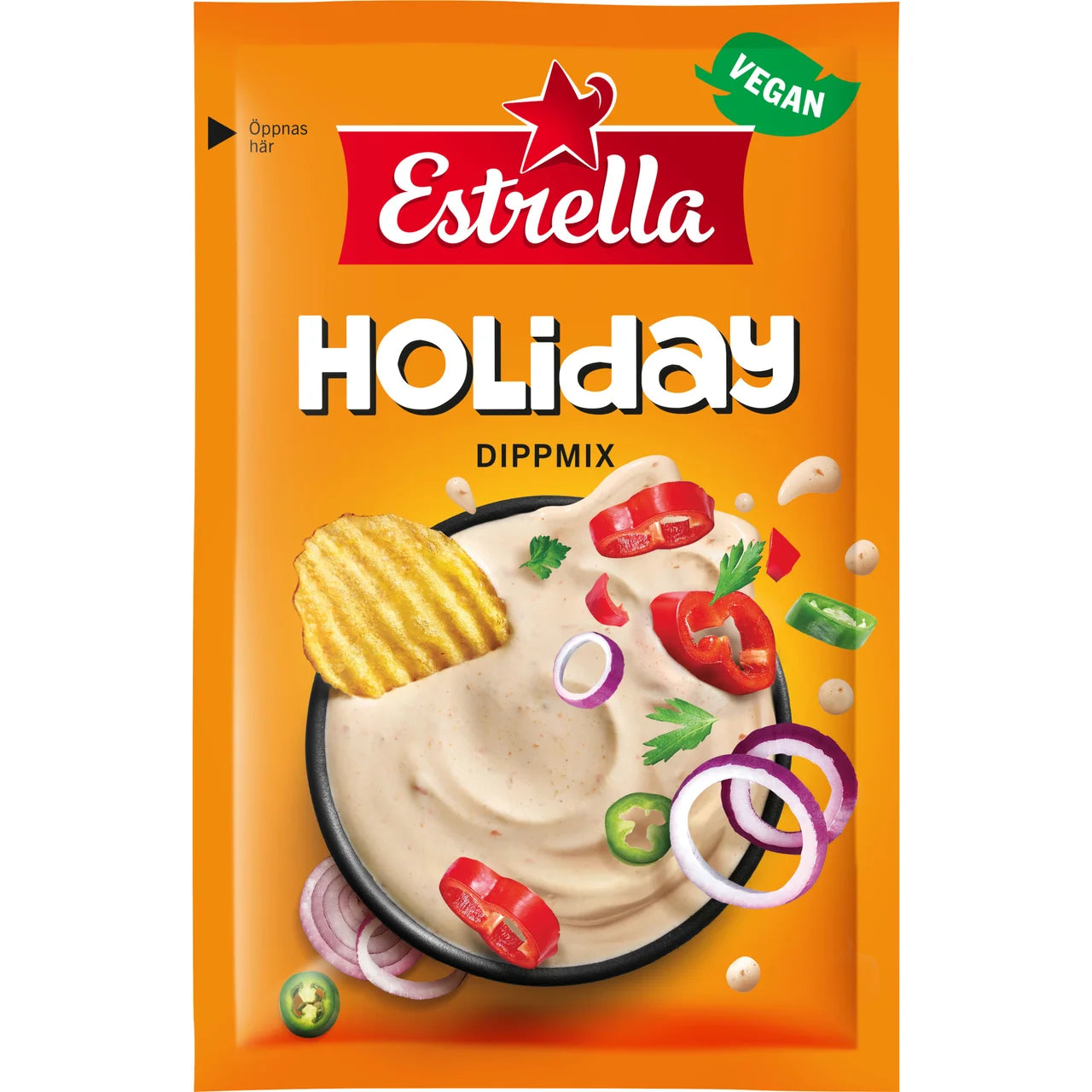 Estrella Holiday Dippmix 24g – Swedish savory dip seasoning sachet, vegan, mix with sour cream, classic fredagsmys dip, included in the Swedish Fredagsmys Box Small (2 sachets)
