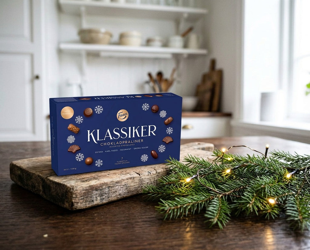 Fazer Klassiker Chokladask 250g 8.8 oz assorted Finnish chocolate pralines gift box with 7 classic flavors