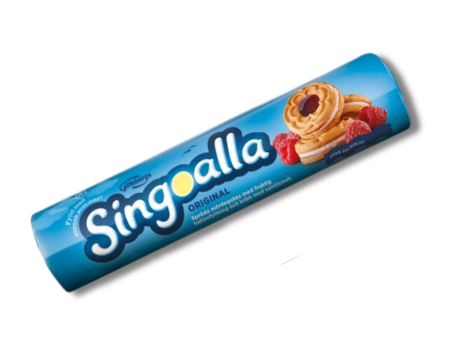 Göteborgskex Singoalla Original Raspberry 190g – Swedish raspberry cream biscuits included in the Swedish Fika Box Small
