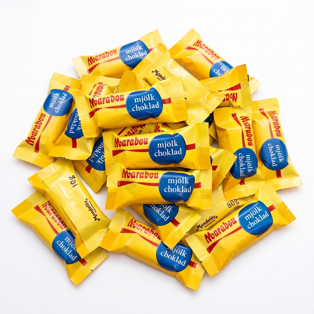 Marabou Mjölkchoklad Mini 60 × 10g (60 × 0.35 oz) – Individually Wrapped Authentic Swedish Milk Chocolate