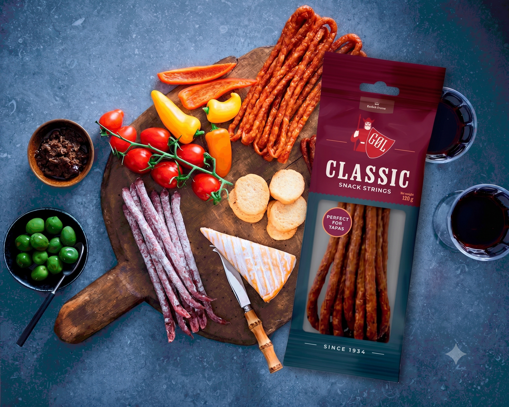 Göl Classic Ölkorv Snack Sausages 120g (4.23 oz) – Authentic Swedish Air-Dried Beer Sausage Sticks