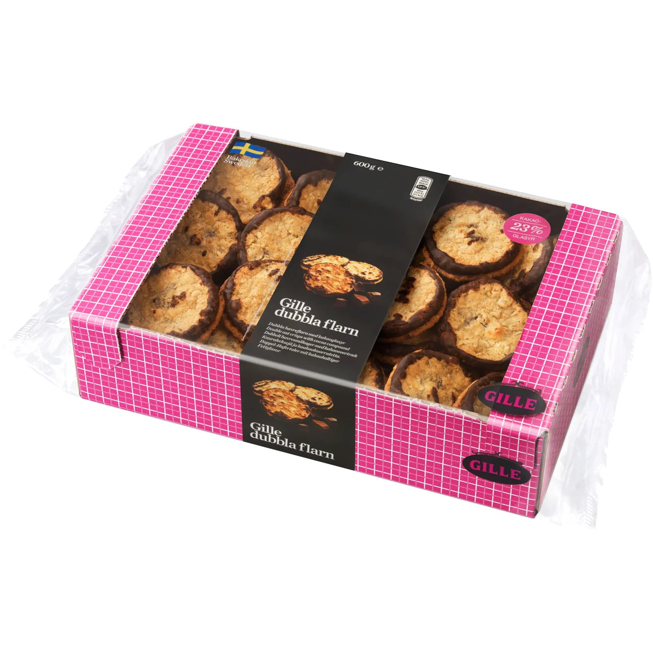 Gille Dubbla Chokladflarn 600g – Swedish double oat cookies with chocolate included in the Swedish Fika Box Large
