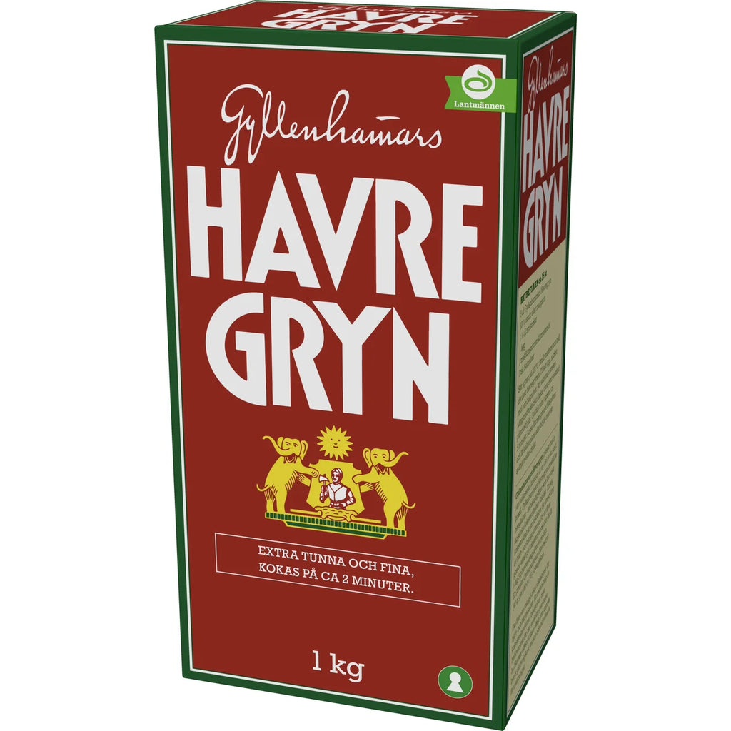 Gyllenhammars Havregryn 1kg – Swedish rolled oats for chokladbollar, oat cookies, porridge and everyday Scandinavian baking, made by Gyllenhammars
