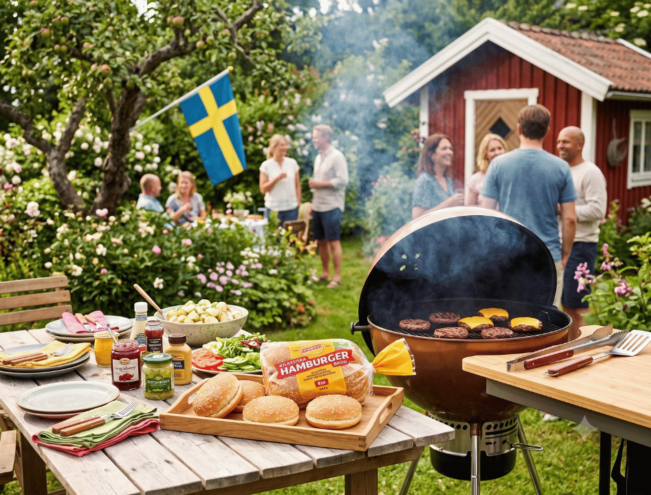 2 x Korvbröds Bagarn Hamburgerbröd 8 Hamburger Buns 448g (15.80 oz) – Authentic Swedish Sesame Hamburger Buns