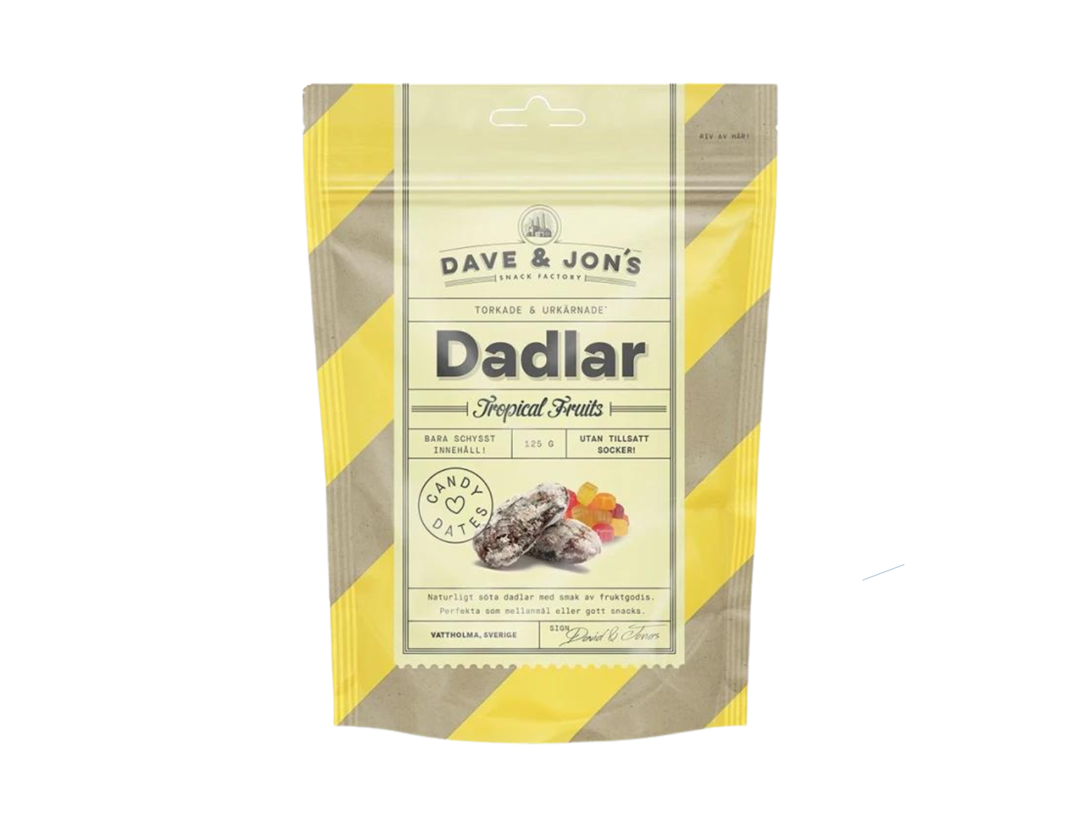 Dave & Jons Dadlar Tropical Fruit - Date-Based Tropical Candy (125g / 4.40oz)