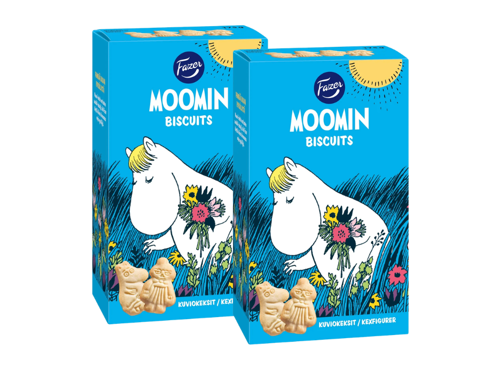 2 Packs of Fazer Moomin Biscuits 175g (6.17 oz) – Authentic Nordic Butter Biscuits with Moomin Characters