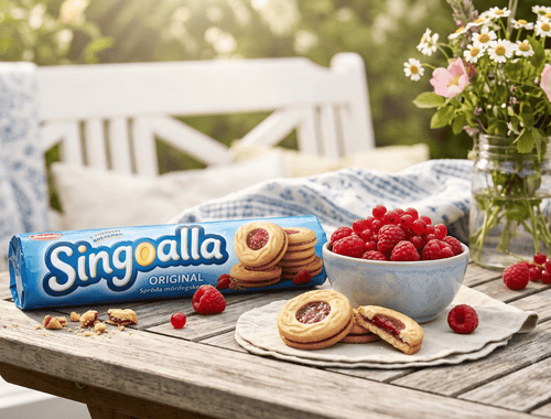 2 Packs of Göteborgskex Singoalla Original Raspberry Cookies 190g (6.70 oz) – Authentic Swedish Raspberry-Filled Biscuits